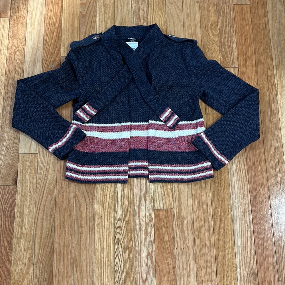 Chanel open front cropped cardigan